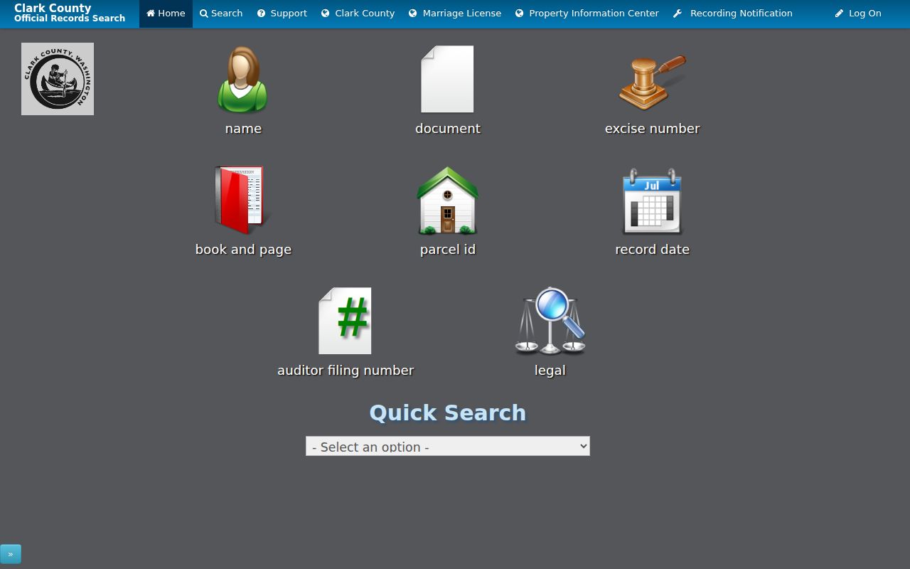 Clark County people search options in LandmarkWeb
